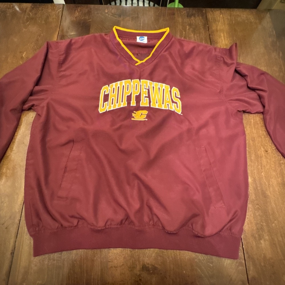 Central Michigan Chippewas NCAA Vintage Pullover Windbreaker Jacket Large - Picture 3 of 9